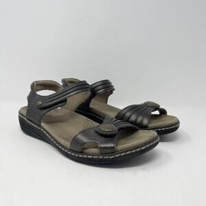 Taos Brown Metallic Ankle Strap Sandal Womens 11 Escape Comfort‎ Adjustable Arch